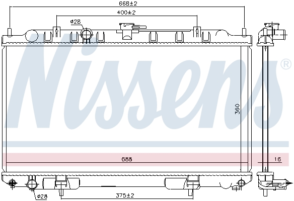 NISSENS 68740 Radiatore, Raffreddamento motore