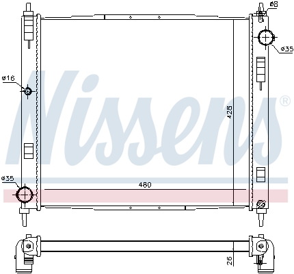 NISSENS 68746 Radiatore, Raffreddamento motore