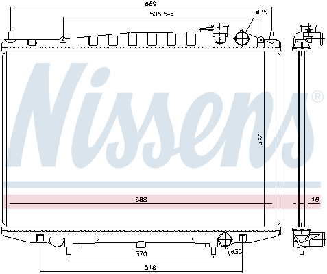 NISSENS 68749 Radiatore, Raffreddamento motore