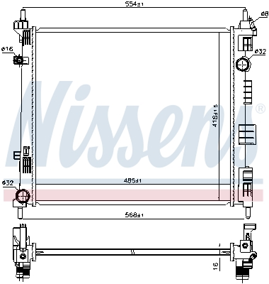 NISSENS 68752 Radiatore, Raffreddamento motore