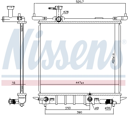 NISSENS 68755 Radiatore, Raffreddamento motore