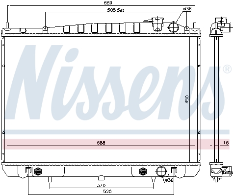 NISSENS 68766 Radiatore, Raffreddamento motore