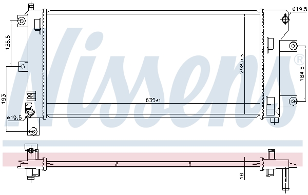 NISSENS 68773 Radiatore, Raffreddamento motore