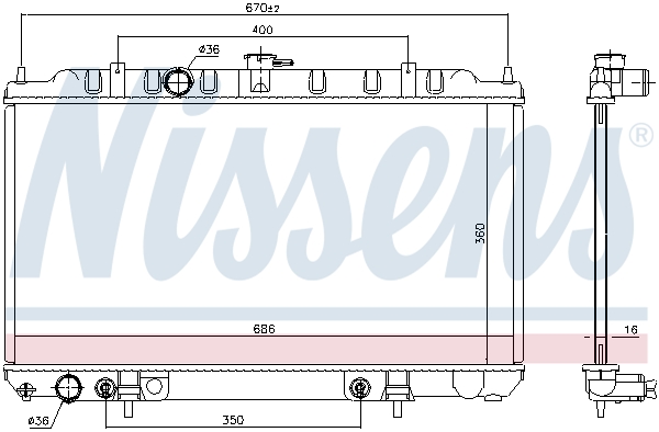 NISSENS 68807 Radiatore, Raffreddamento motore