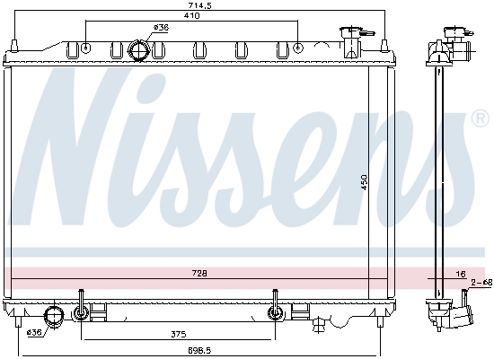 NISSENS 68808 Radiatore, Raffreddamento motore