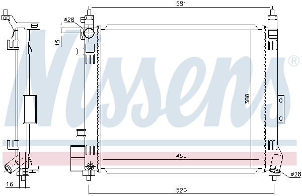 NISSENS 68810 Radiatore, Raffreddamento motore-Radiatore, Raffreddamento motore-Ricambi Euro