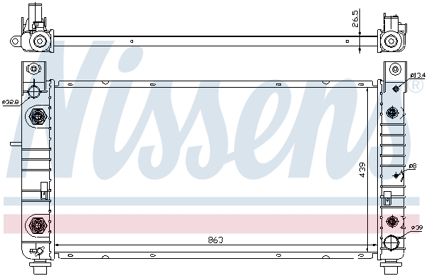 NISSENS 69091 Radiatore, Raffreddamento motore