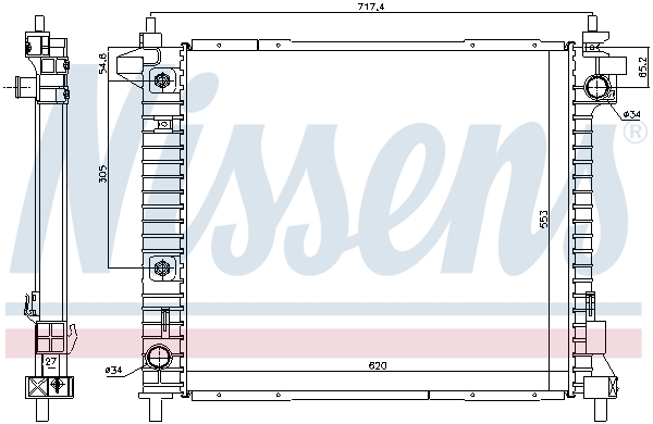 NISSENS 69094 Radiatore, Raffreddamento motore