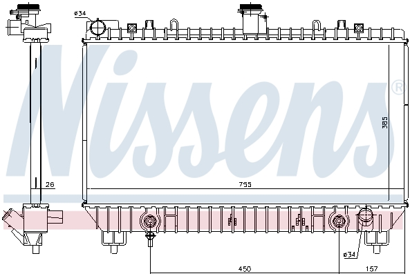 NISSENS 69097 Radiatore, Raffreddamento motore