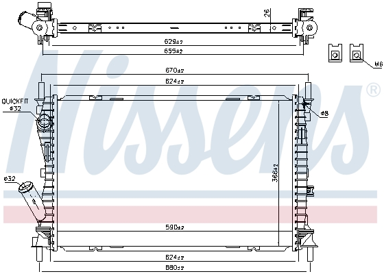 NISSENS 69223 Radiatore, Raffreddamento motore-Radiatore, Raffreddamento motore-Ricambi Euro