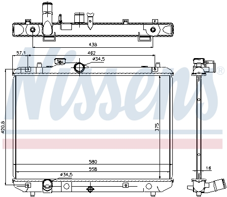 NISSENS 69400 Radiatore, Raffreddamento motore-Radiatore, Raffreddamento motore-Ricambi Euro