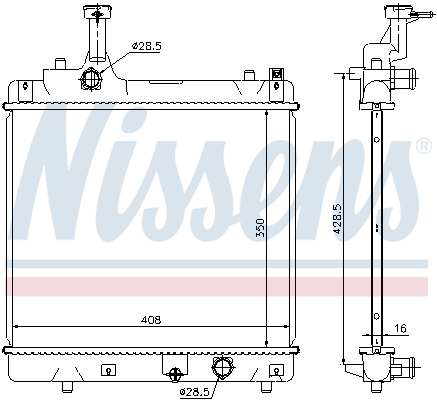 NISSENS 69401 Radiatore, Raffreddamento motore