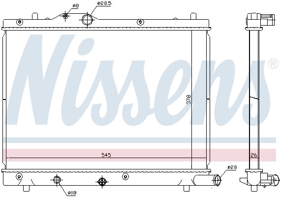 NISSENS 69404 Radiatore, Raffreddamento motore