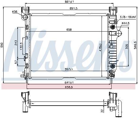 NISSENS 69451 Radiatore, Raffreddamento motore