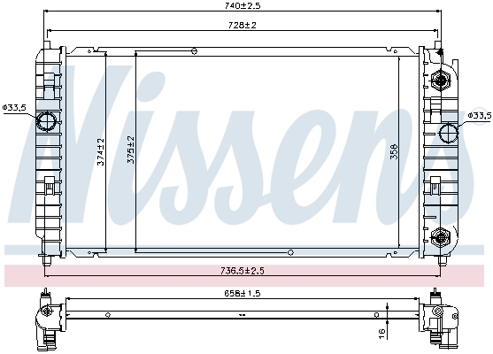 NISSENS 69458 Radiatore, Raffreddamento motore