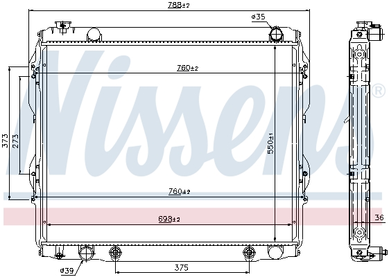 NISSENS 69462 Radiatore, Raffreddamento motore