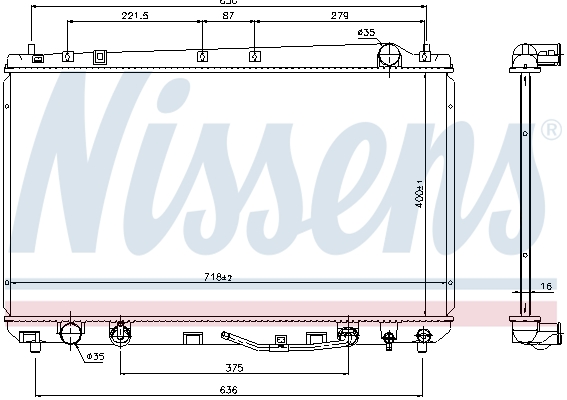 NISSENS 69478 Radiatore, Raffreddamento motore-Radiatore, Raffreddamento motore-Ricambi Euro