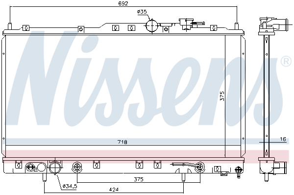 NISSENS 69481 Radiatore, Raffreddamento motore-Radiatore, Raffreddamento motore-Ricambi Euro