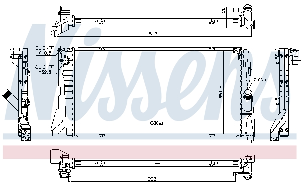 NISSENS 69708 Radiatore, Raffreddamento motore