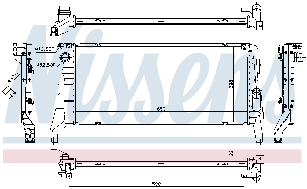 NISSENS 69711 Radiatore, Raffreddamento motore