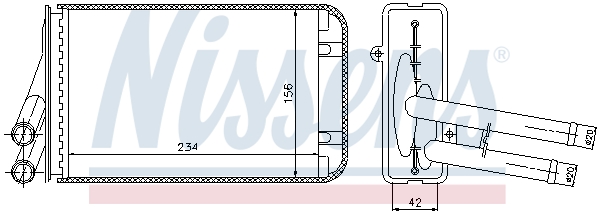 NISSENS 70229 Scambiatore calore, Riscaldamento abitacolo