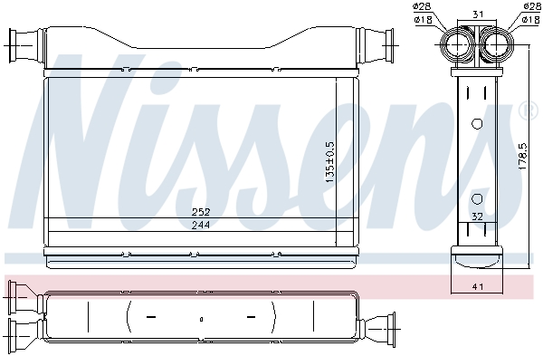 NISSENS 70528 Scambiatore calore, Riscaldamento abitacolo