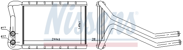 NISSENS 707073 Scambiatore calore, Riscaldamento abitacolo