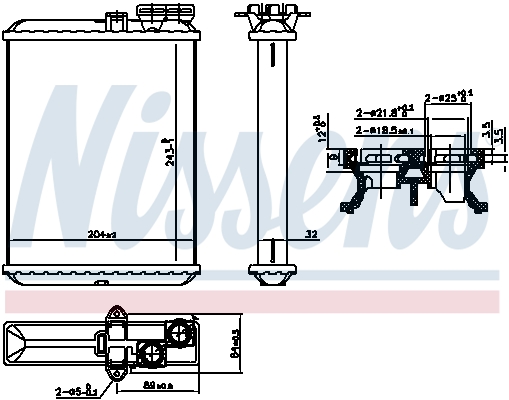 NISSENS 707102 Scambiatore calore, Riscaldamento abitacolo