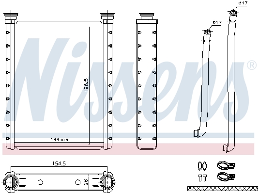 NISSENS 707172 Scambiatore calore, Riscaldamento abitacolo