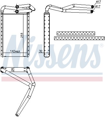 NISSENS 707177 Scambiatore calore, Riscaldamento abitacolo