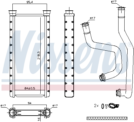 NISSENS 707183 Scambiatore calore, Riscaldamento abitacolo