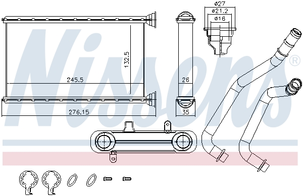 NISSENS 707190 Scambiatore calore, Riscaldamento abitacolo