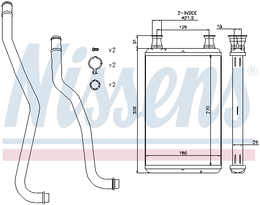 NISSENS 70979 Scambiatore calore, Riscaldamento abitacolo