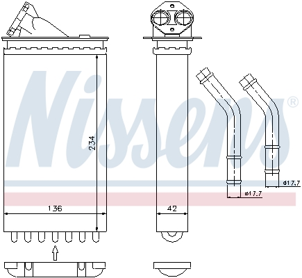 NISSENS 71141 Scambiatore calore, Riscaldamento abitacolo