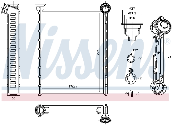 NISSENS 71162 Scambiatore calore, Riscaldamento abitacolo-Scambiatore calore, Riscaldamento abitacolo-Ricambi Euro