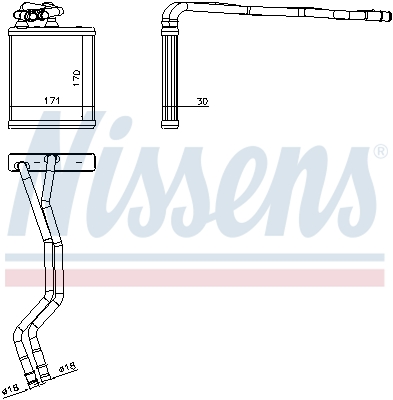 NISSENS 71771 Scambiatore calore, Riscaldamento abitacolo