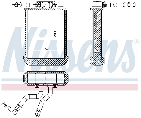 NISSENS 72045 Scambiatore calore, Riscaldamento abitacolo