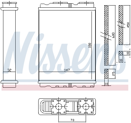 NISSENS 72050 Scambiatore calore, Riscaldamento abitacolo