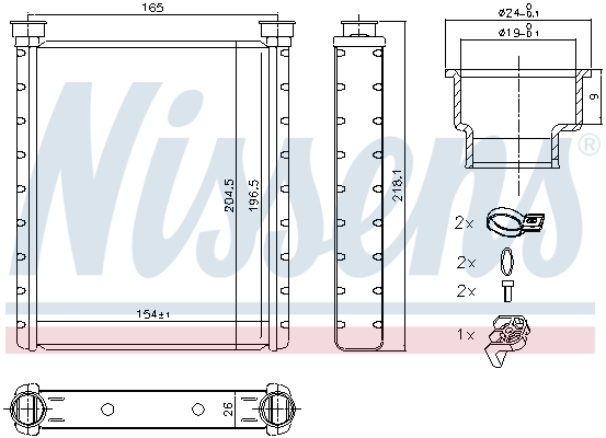 NISSENS 72065 Scambiatore calore, Riscaldamento abitacolo