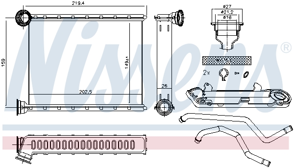 NISSENS 72067 Scambiatore calore, Riscaldamento abitacolo