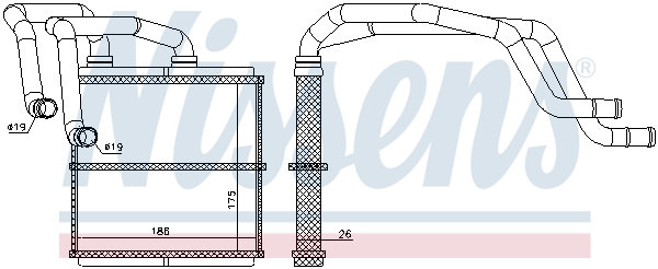 NISSENS 72219 Scambiatore calore, Riscaldamento abitacolo