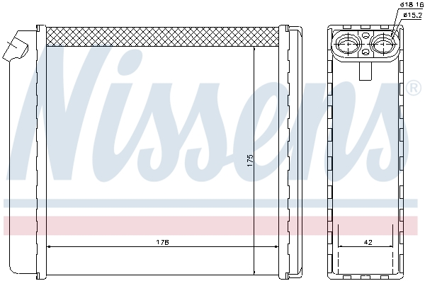 NISSENS 72636 Scambiatore calore, Riscaldamento abitacolo