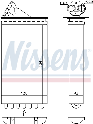 NISSENS 72655 Scambiatore calore, Riscaldamento abitacolo