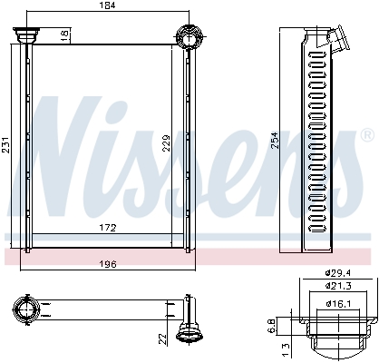 NISSENS 72987 Scambiatore calore, Riscaldamento abitacolo