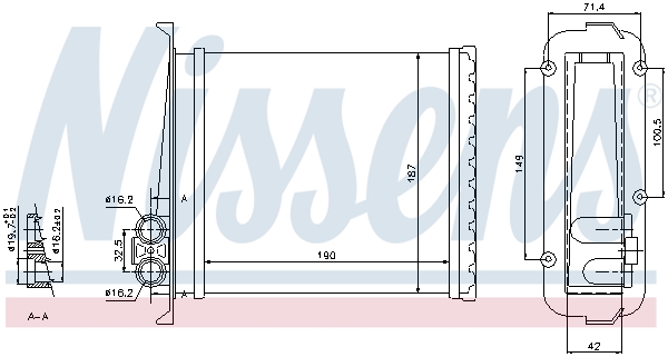 NISSENS 73640 Scambiatore calore, Riscaldamento abitacolo