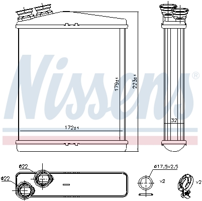 NISSENS 73645 Scambiatore calore, Riscaldamento abitacolo