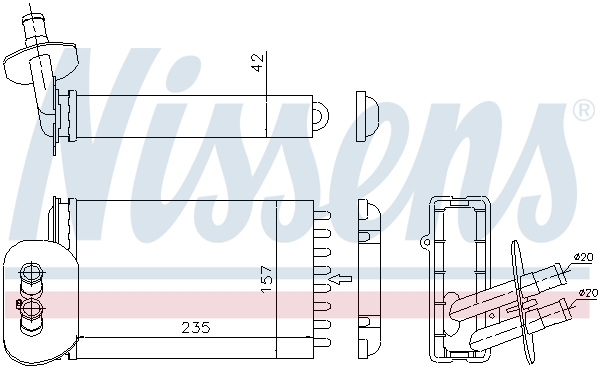 NISSENS 73977 Scambiatore calore, Riscaldamento abitacolo