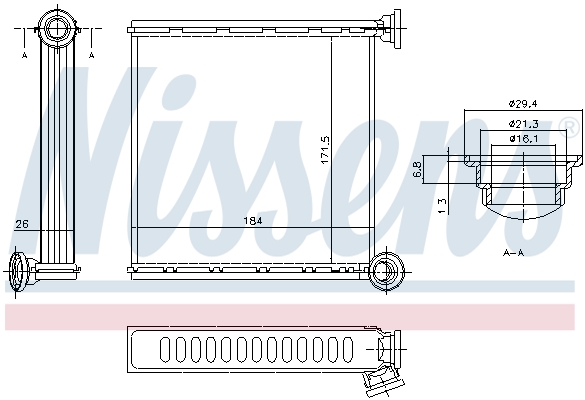 NISSENS 73980 Scambiatore calore, Riscaldamento abitacolo