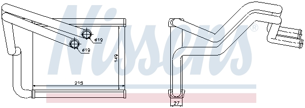 NISSENS 77633 Scambiatore calore, Riscaldamento abitacolo