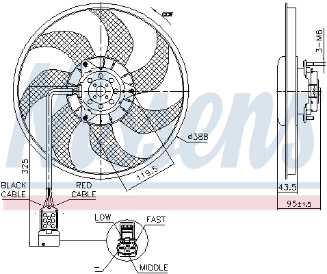 MAXGEAR AC230111 Kjølevifte, motor
